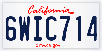 CA license plate 6WIC714