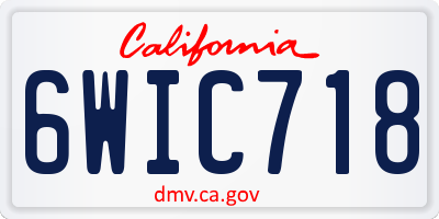 CA license plate 6WIC718