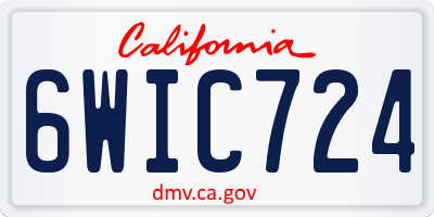 CA license plate 6WIC724
