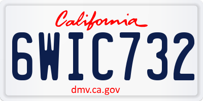 CA license plate 6WIC732