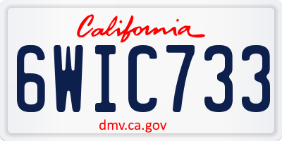 CA license plate 6WIC733