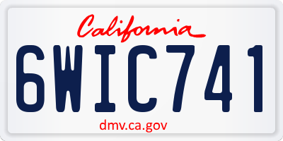 CA license plate 6WIC741