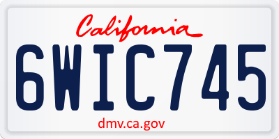 CA license plate 6WIC745