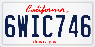 CA license plate 6WIC746