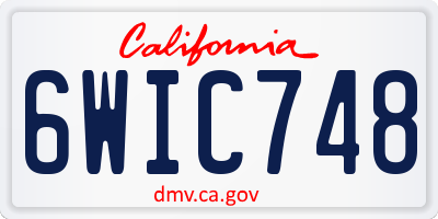 CA license plate 6WIC748