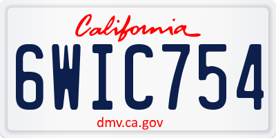 CA license plate 6WIC754