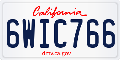 CA license plate 6WIC766