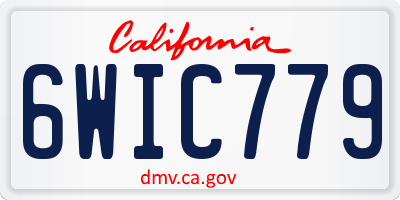 CA license plate 6WIC779