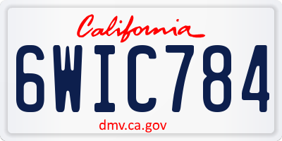 CA license plate 6WIC784