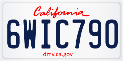 CA license plate 6WIC790