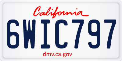 CA license plate 6WIC797