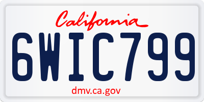 CA license plate 6WIC799