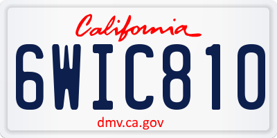 CA license plate 6WIC810