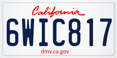 CA license plate 6WIC817