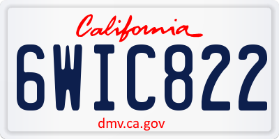 CA license plate 6WIC822