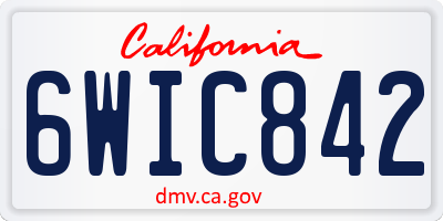 CA license plate 6WIC842