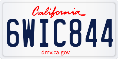 CA license plate 6WIC844