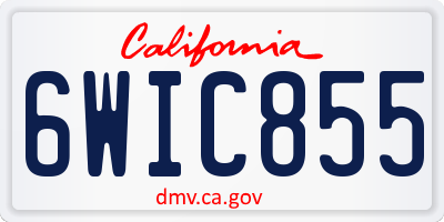 CA license plate 6WIC855