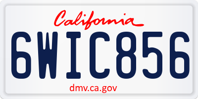 CA license plate 6WIC856