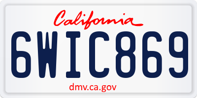 CA license plate 6WIC869