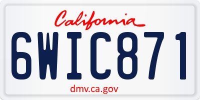 CA license plate 6WIC871