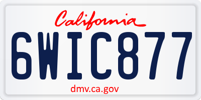 CA license plate 6WIC877