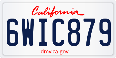 CA license plate 6WIC879