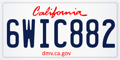 CA license plate 6WIC882