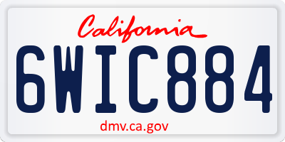CA license plate 6WIC884