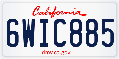 CA license plate 6WIC885