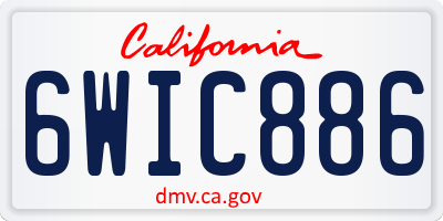 CA license plate 6WIC886