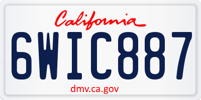CA license plate 6WIC887