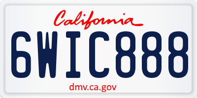 CA license plate 6WIC888