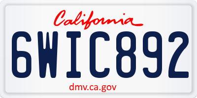 CA license plate 6WIC892
