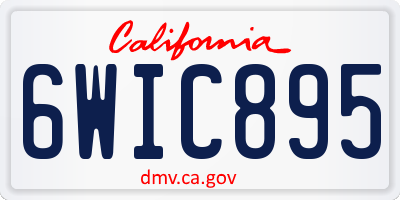 CA license plate 6WIC895