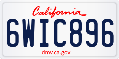 CA license plate 6WIC896