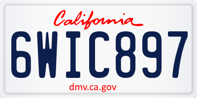 CA license plate 6WIC897