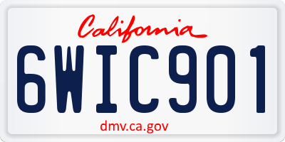 CA license plate 6WIC901