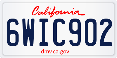 CA license plate 6WIC902