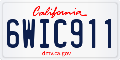 CA license plate 6WIC911