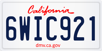 CA license plate 6WIC921