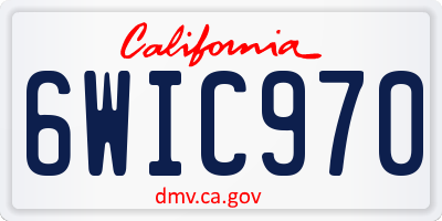CA license plate 6WIC970
