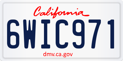 CA license plate 6WIC971