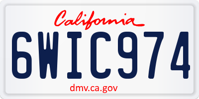 CA license plate 6WIC974