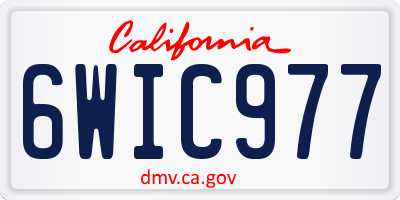 CA license plate 6WIC977