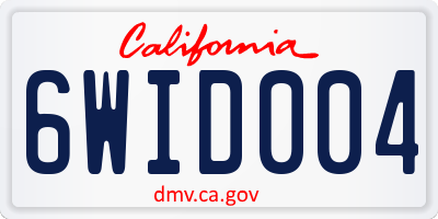 CA license plate 6WID004