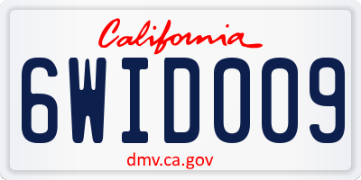 CA license plate 6WID009