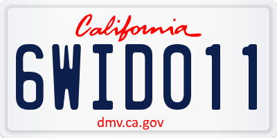 CA license plate 6WID011