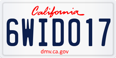 CA license plate 6WID017