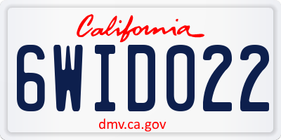 CA license plate 6WID022